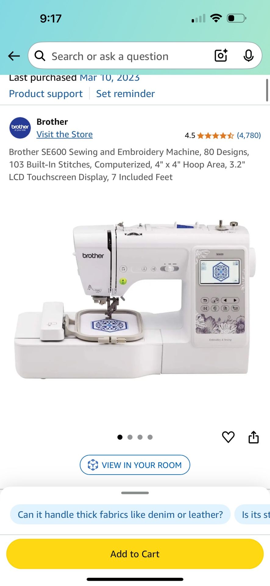 Brother Embroidery/ Sewing Machine 