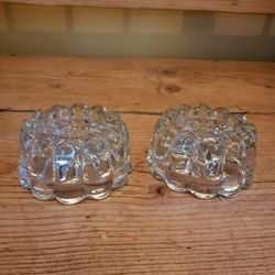 Pair Of Reversible Lead Crystal Candle Holders 