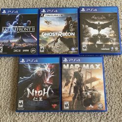 Star Wars Battlefront 2, Tom Clancy’s Ghost Recon Wildlands, Batman Arkham Knight, Nioh, Madmax