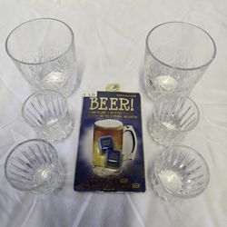 Beer Drinking Party Game Glass Whiskey Shot Glasses Bilingual Spanish English