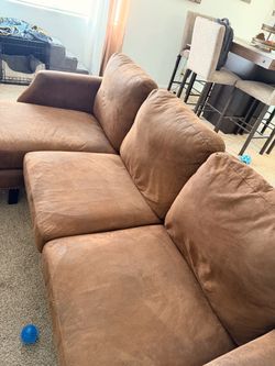 Brown Sectional Sofa with Coffee table