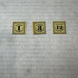 German State Baden Set Of 3 LJ1-3 Mint Hinged Stamps 