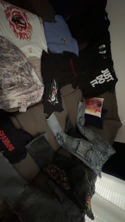 spring cleaning lots of clothes