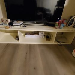 White 55" TV Entertainment Center