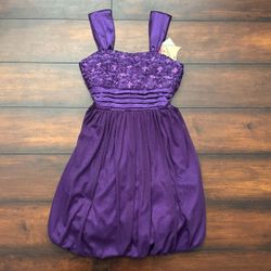 Little Girl Clothes Special Occasion Party Speechless Purple Sequin Pleated Bubble Dress Size 10 New With Tag