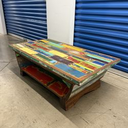 Recycled Teak Boat Wood Coffee Table