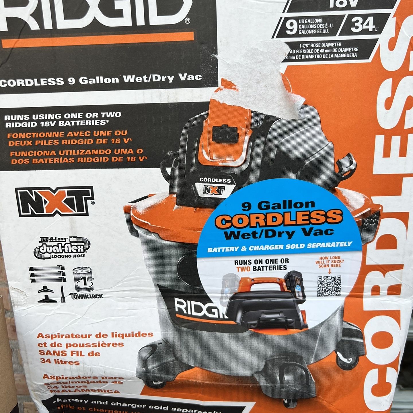 Gallon Ridgid 18v Cordless Vacuum RIDGID HD0318D 18-Volt Cordless