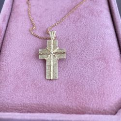 Gold Cross 14kt 18” Chain