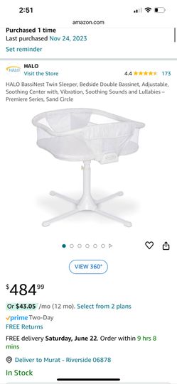 HALO BassiNest Twin Sleeper, Bedside Double Bassinet