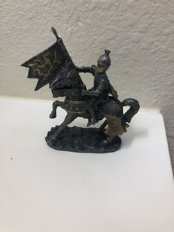 Solid Pewter Figure Knight on Horse with Lance La BALESTRA Made in Italy 🇮🇹