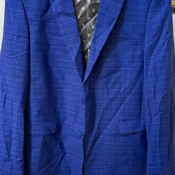 Stacy Adams Blue Plaid Blazer – Size 48R 