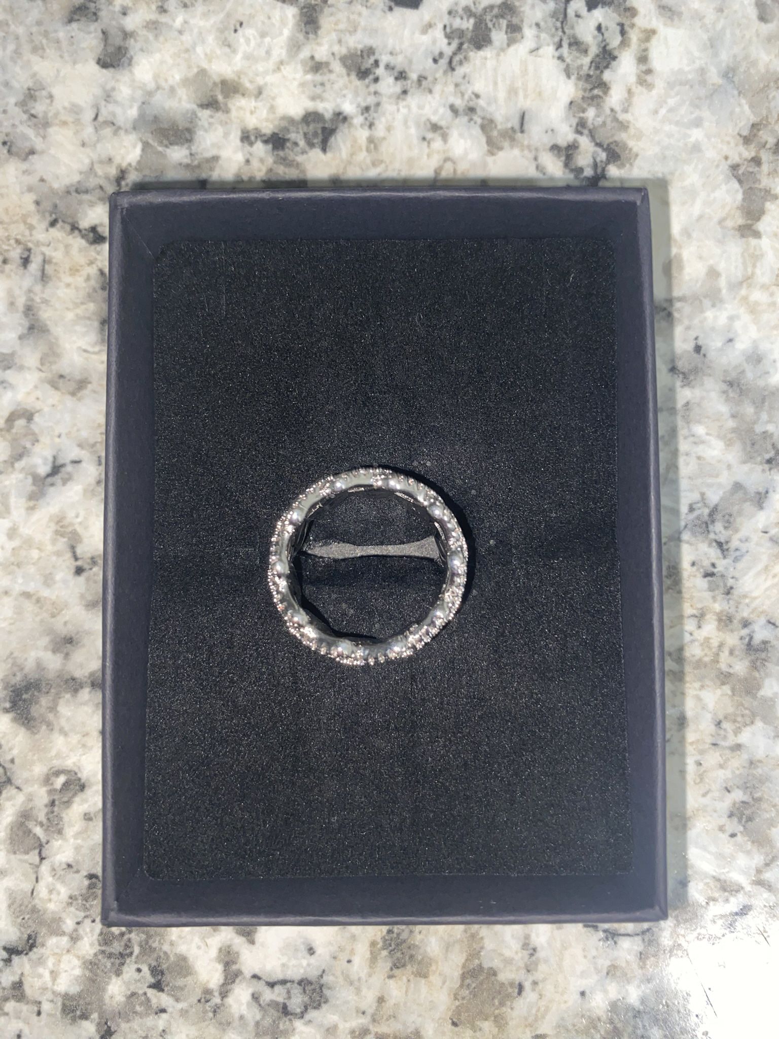 925 Silver Moissanite Cuban Link Ring