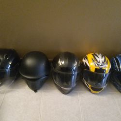 Five Motorcycle Helmets $60 Each