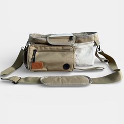 Universal Stroller Organizer with Insulated Cup Holders & Shoulder Strap – Tan