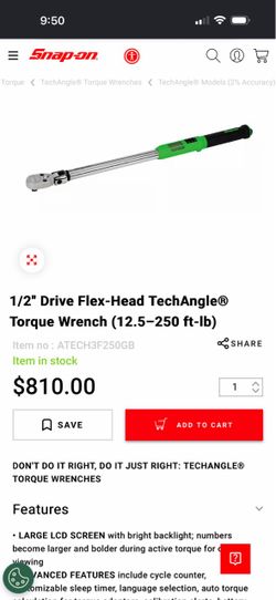Snap-On 1/2 inch TechAngle