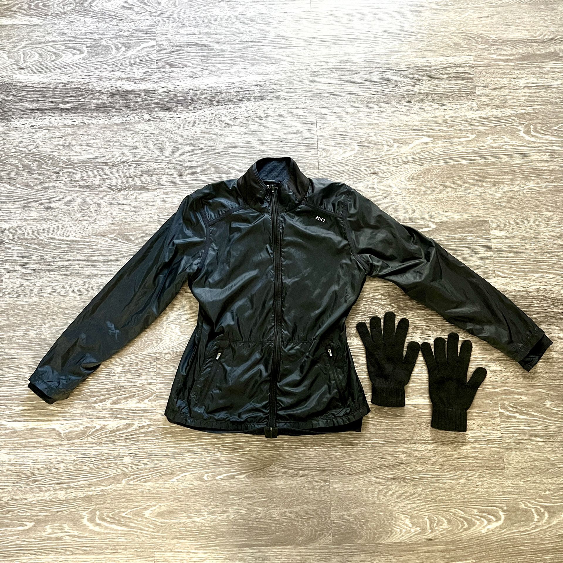 ASICS Running Jacket Large And Stretchy Gloves