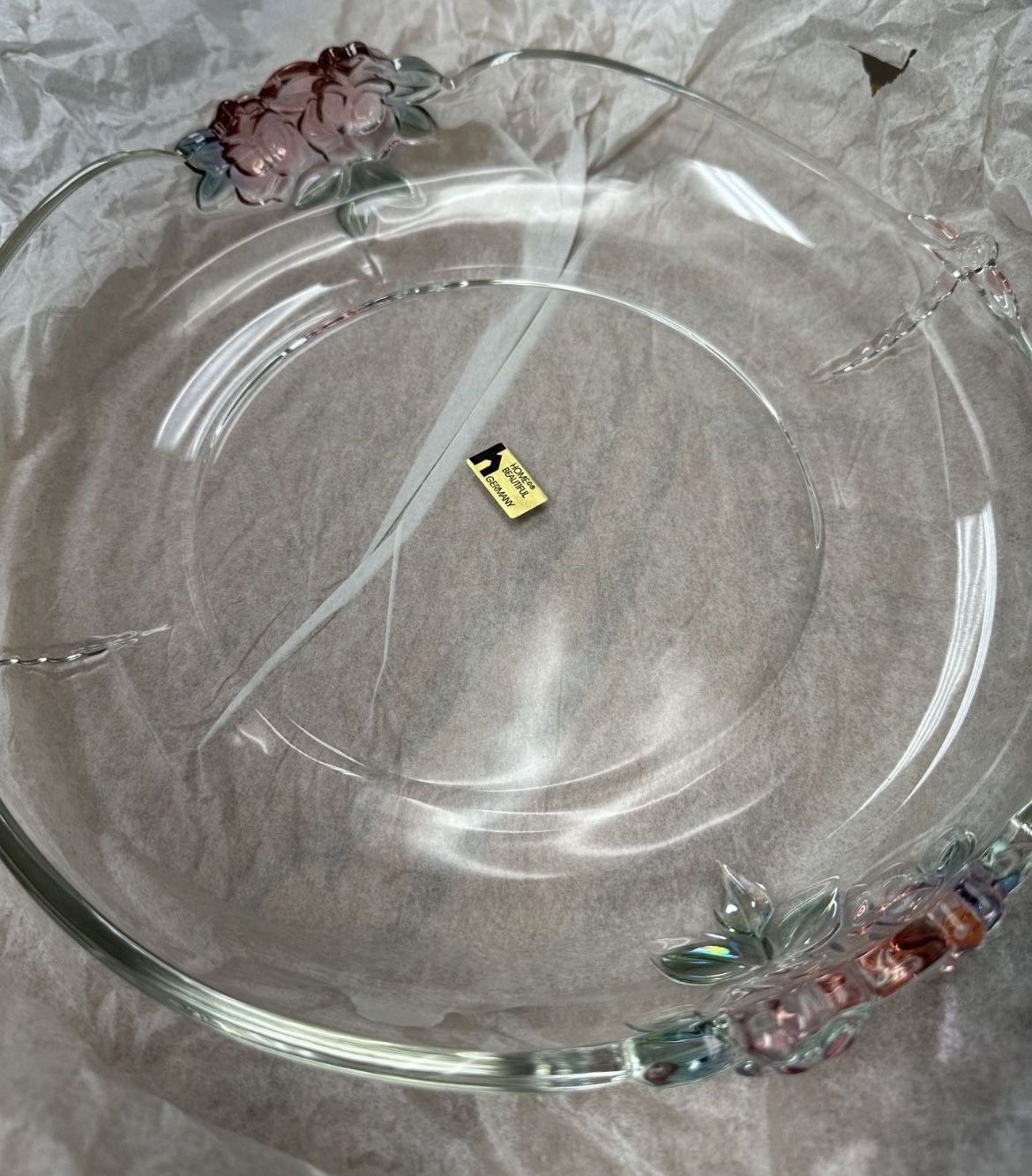 Floral Glass/Crystal Serving Platter