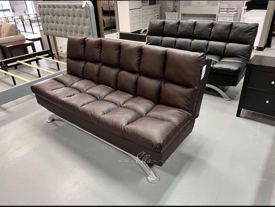 Brand New 🔻 $10 Down Payment Finance 🎗️Aristo Futon Sofa🔻 Couch/Sofa 🔻Black , White , Brown Colors Options Available