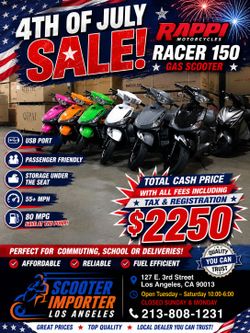 🎆4TH OF JULY SALE IS HERE!🎆🛵 RAPPI RACER 150 GAS SCOOTER