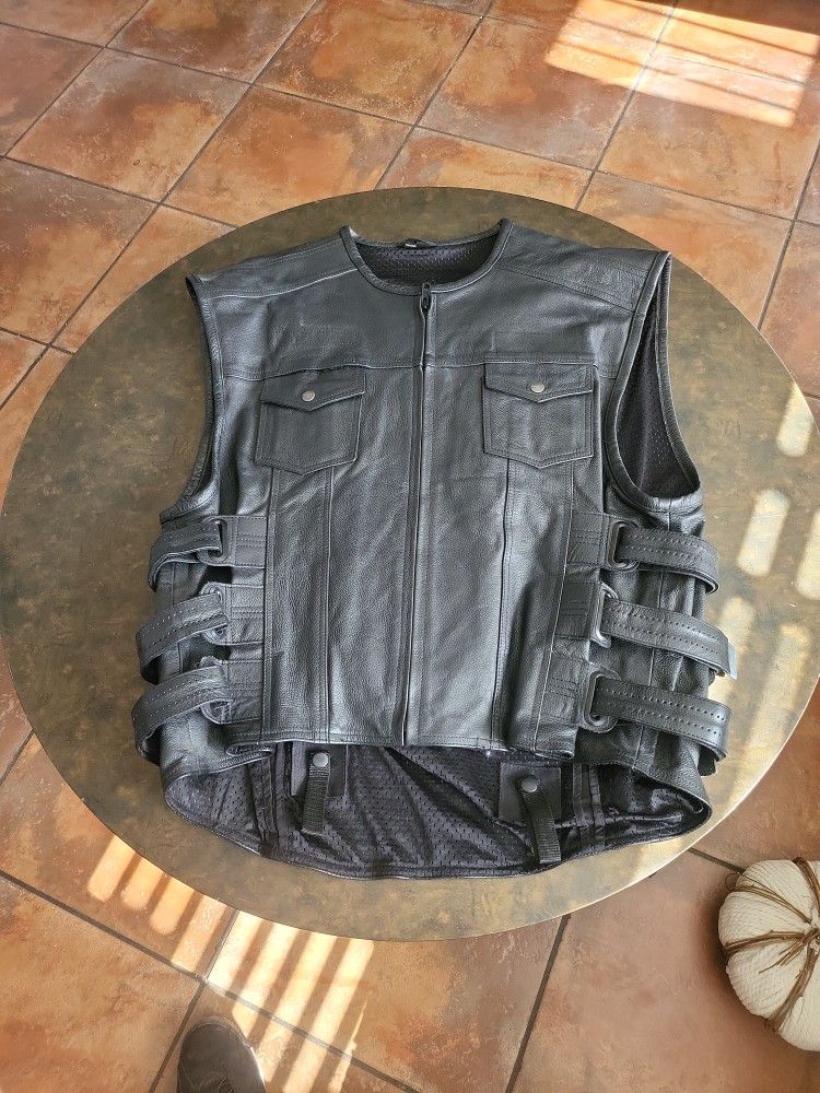 Black Leather Vest