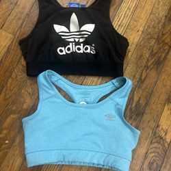 2 Sports Bra Size Small Non Padded Adidas & Umbro