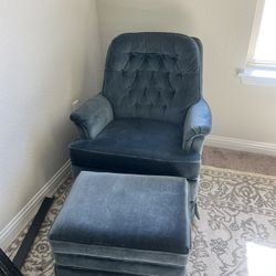 Loveseat Velvet Blue Chair