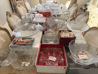 Vase Candlestick Sets Crystal Fruit Bowls Collectible $25 Each 