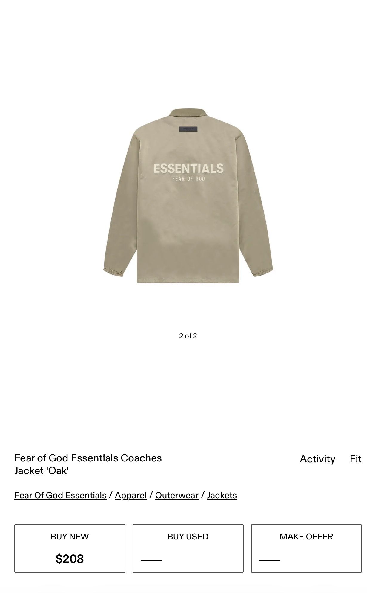 Fear Of God Essentials Nylon jacket