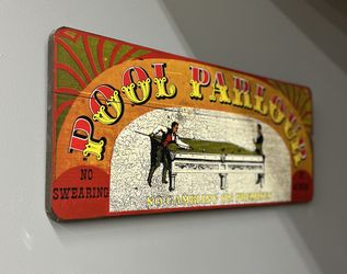 Vintage 1970s George Nathan Pool Parkour Wooden Bar Sign