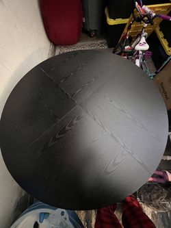 Black round table