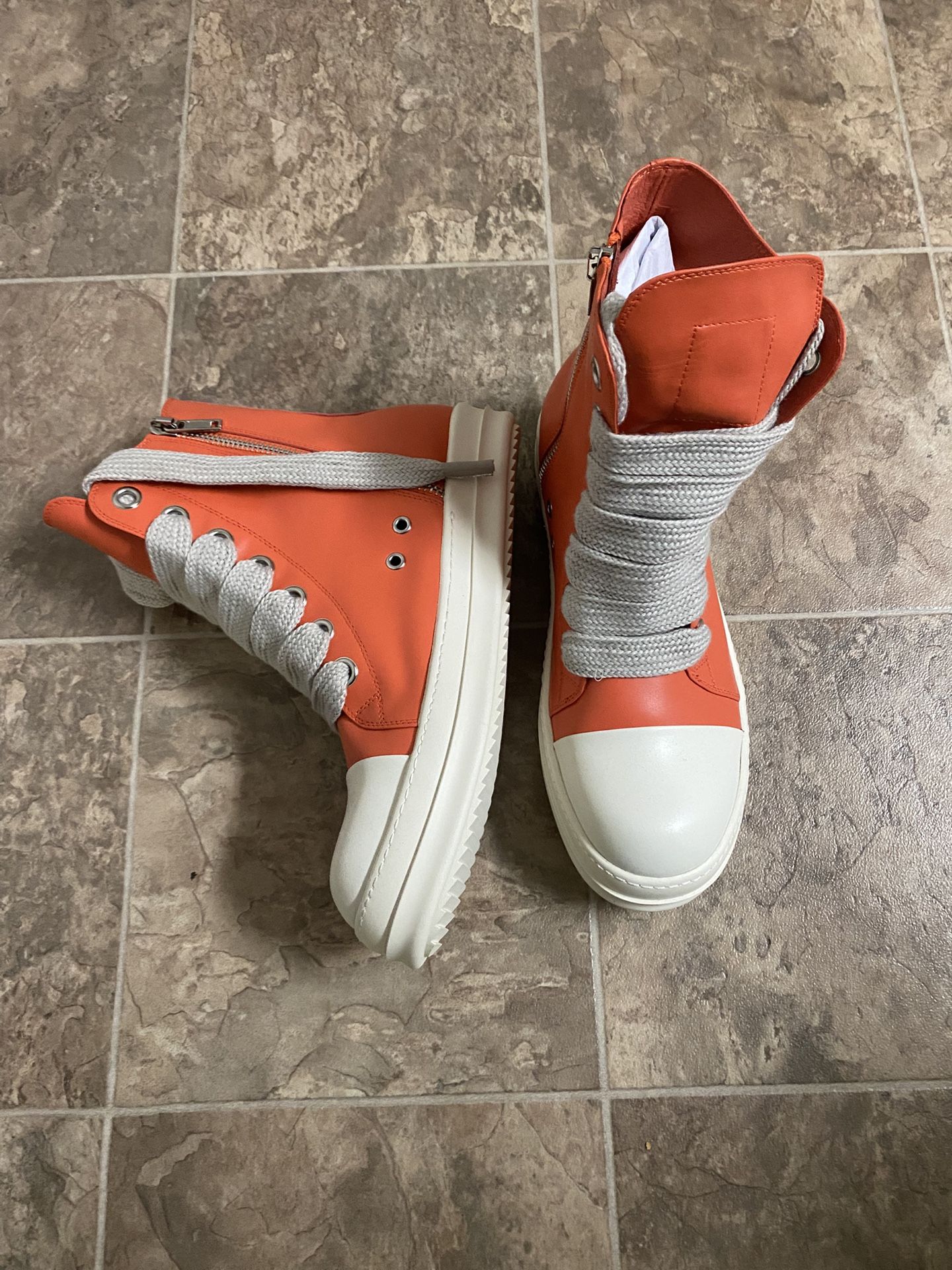 New RO Size 12 Jumbo Lace Shoes  Orange 