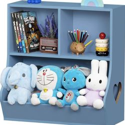 Baby Toddler Bookshelf and Storage Organizer, Kids Cabinet and Bookcase, Wooden 3 Cubby Children Book Shelf for Playroom, Bedroom, Nursery, School 23.
