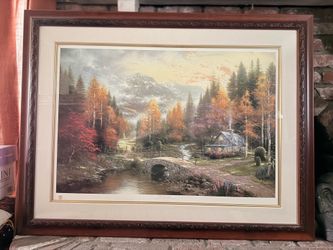 Thomas Kinkade “Valley of Peace” Large Framed Print – 46” x 35”