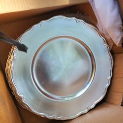 Silver Acrylic Plastic Chargers