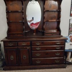 Dresser with Mirror and Hutch & 2 Bed Side Tables