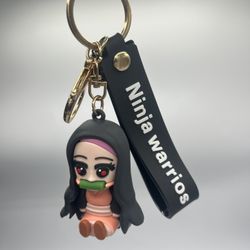 Anime Character Figure Keychain with Decorative Bells