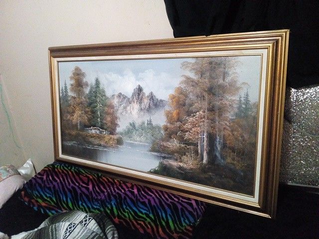 56" x 31" framed original painting by W.Henry
