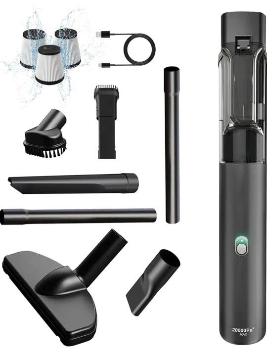 Hobetter Car Vacuum Portable Cordless with 20000Pa, Car Vacuum Cleaner High Power, 50-Min Decent Runtime, Car Vacuum Cleaner