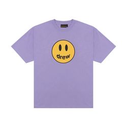 Justin Bieber Drew House Smiley Face Lavender Men's Graphic Print Short Sleeve T-Shirt Medium