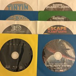 Seven Blu-ray 3D Movies & One Blu-ray 4K Ultra HD Movie