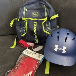 🥎 Kids T-ball set up with baseball backpack- Helmet- Socks and belts