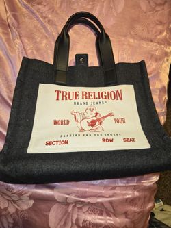 Black medium size True religion tote bag