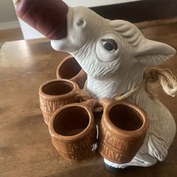 Vintage Ceramic Don Burro Tequila Decanter 