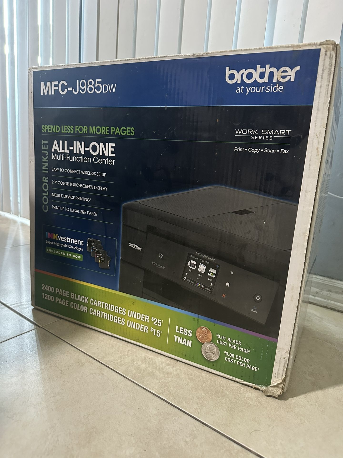 Brother MFC-J985DW Wireless Inkjet All-In-One color Printer new sealed OBO