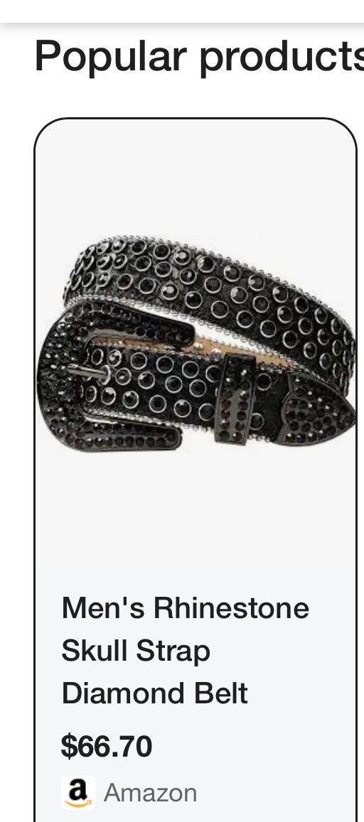 Rhinestone Unisex Belt