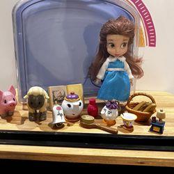 DISNEY ANIMATORS COLLECTION PLAYSET - BELLE FROM BEAUTY & THE BEAST BELLE DOLL IS 5 INCHES