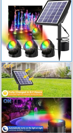 Solar Powered RGB Outdoor Spotlight Set
