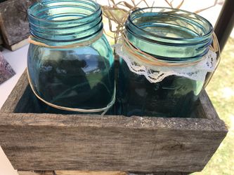 Hand made wooden with jars