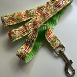 Pebbles Flintstones cartoon Dog Leash Pet Supplies Pink Green 80s Hasbro
