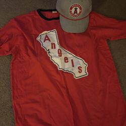 New Angels Baseball Tshirt XL And Rope Cap Combo